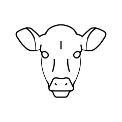 cow head farm line icon vector. cow head farm sign. isolated contour symbol black illustration