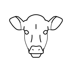 cow head farm line icon vector. cow head farm sign. isolated contour symbol black illustration