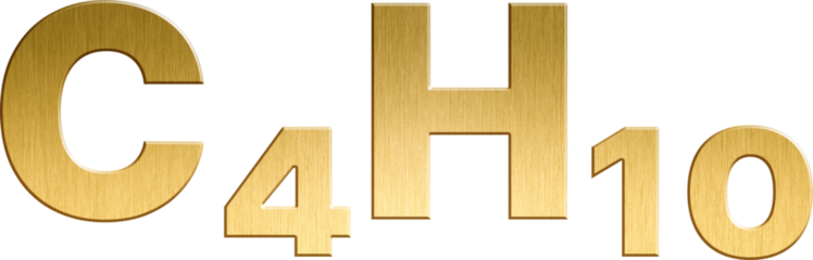 Butane - C4H10 Sparkling Gold Organic Chemical Formula