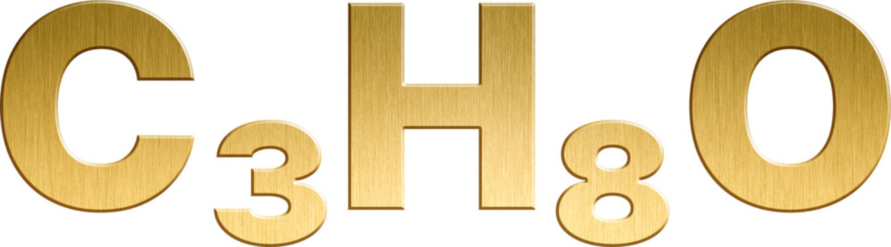  Isopropanol - C₃H₈O Sparkling Gold Organic Chemical Formul