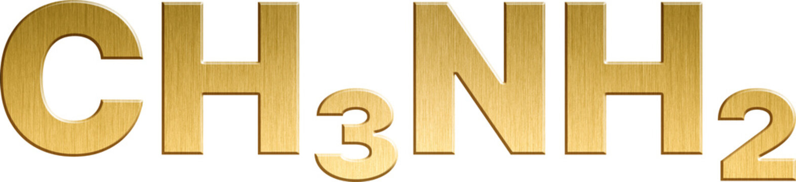  Methylamine - CH₃NH₂ Sparkling Gold Organic Chemical Formula