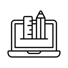 Get hold on this amazing icon of drawing tools in trendy flat style