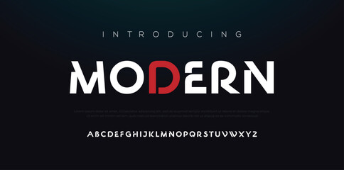 Modern alphabet fonts. Typography minimalist urban digital fashion future creative logo font. vector illustration - obrazy, fototapety, plakaty