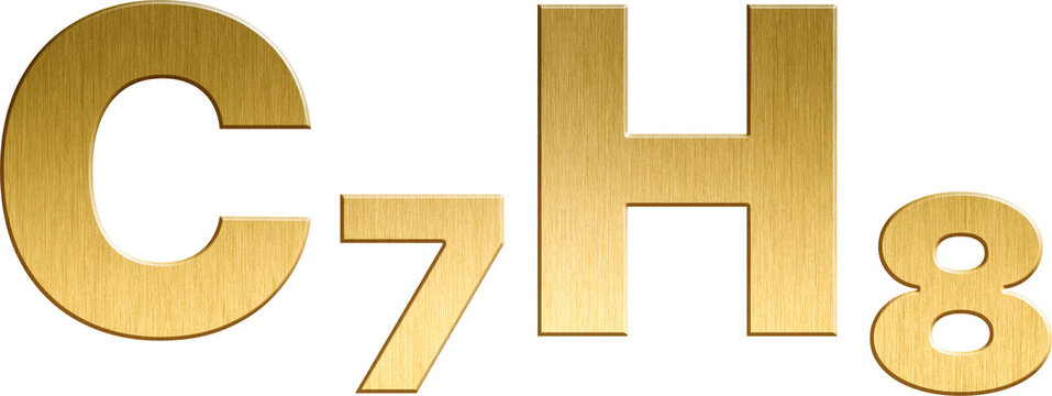 Toluene - C₇H₈ Sparkling Gold Organic Chemical Formula