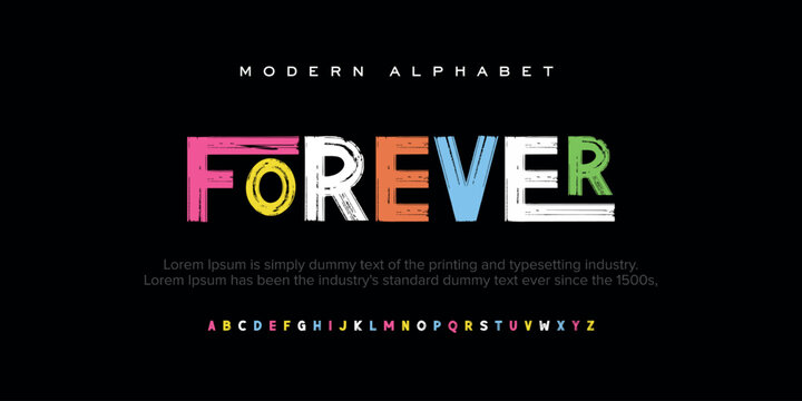 Forever Modern Bold Font. Typography urban style alphabet fonts for fashion, sport, technology, digital, movie, logo design, vector illustration