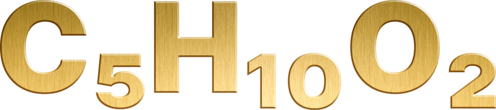 Valeric Acid - C₅H₁₀O₂ Sparkling Gold Organic Chemical Formula
