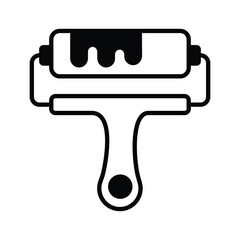 Premium flat icon of paint roller, customizable vector