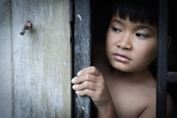 Stop child abusing. Human trafficking and slavery concept. Stop human abuse.