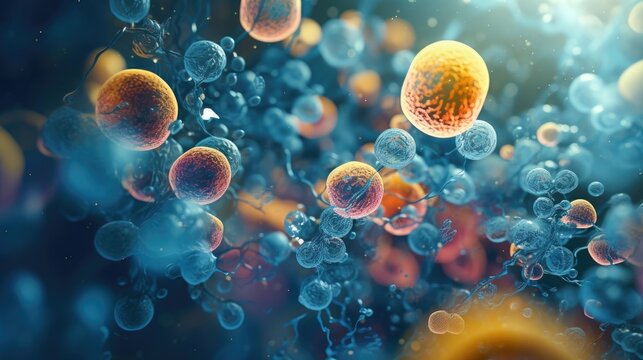Cell under microscope.Cell abstract concept.