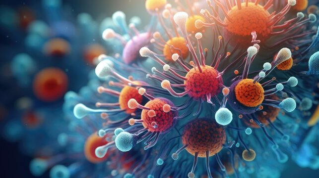 Cell under microscope.Cell abstract concept.  
