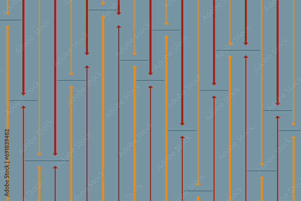 Poster geometric of background vector. design retro of random stripe colorful on blue background. design pr