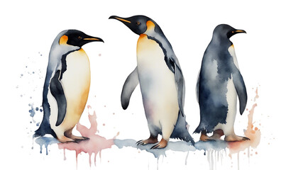 watercolour penguin