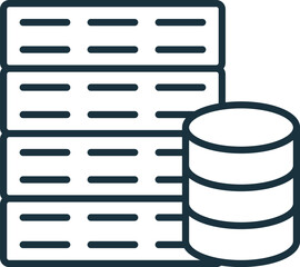 Server storage icon. Monochrome simple sign from data analytics collection. Server storage icon for logo, templates, web design and infographics.