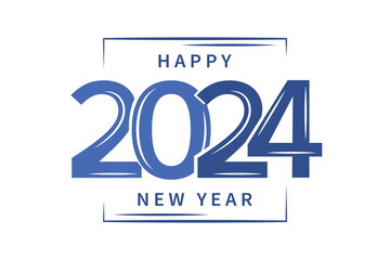 Number 2024 design template for calendar. Vector illustration