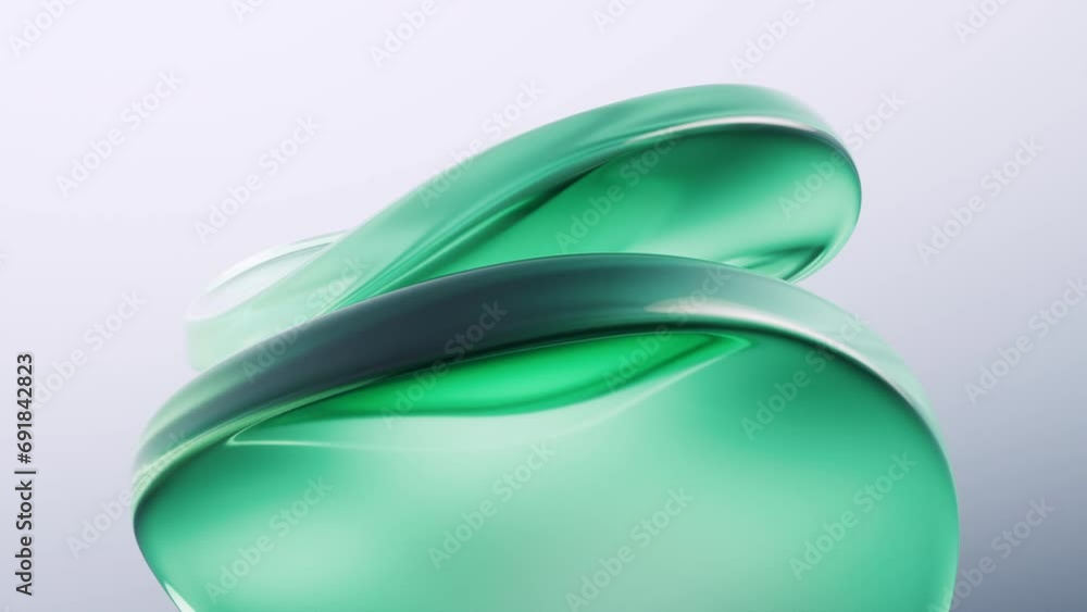 Poster gradient green transparent geometry background, 3d rendering.