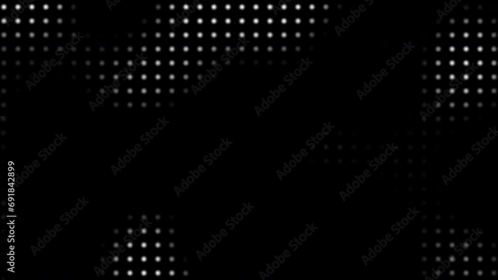 Aufkleber animated abstract technology black background random dots and grid 4k.