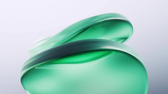 Gradient green transparent geometry background, 3d rendering.