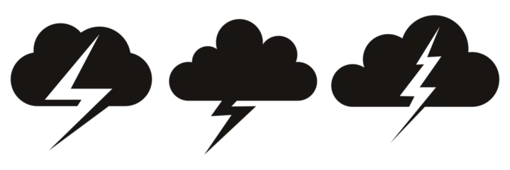 Foto op Canvas cloud thunder icon set. vector © shital
