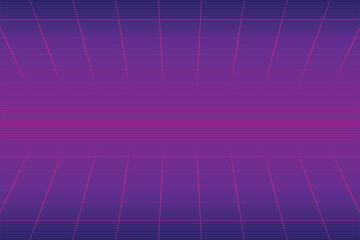 Retro Futurism Sci-Fi Background. glowing neon grid. and stars from vintage arcade computer games