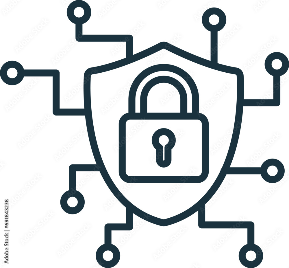 Poster cyber security icon. monochrome simple sign from data analytics collection. cyber security icon for 