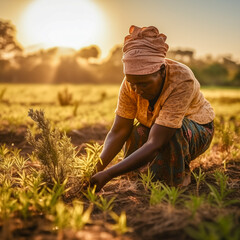 Mujer agricultora africana