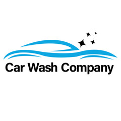 Car wash icon, car wash company logo template vector illustration isolated on white background.