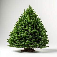 Green small pine tree on white background Created with generative Ai
