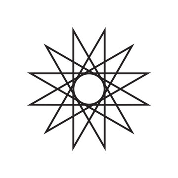 line icon dodecagram design vector isolated on white background.