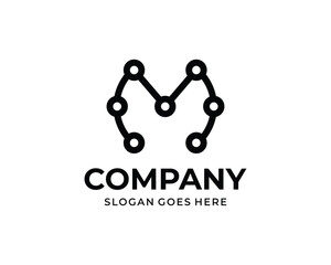 modern letter m technology logo