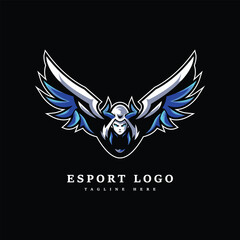 Obraz premium blue devil gaming mascot logo design