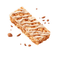 Oatmeal bar isolated on transparent background