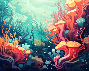 Fototapeta na wymiar Ocean Harmony, the patterns of underwater life