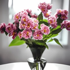 Fototapeta na wymiar bouquet of pink roses in vase