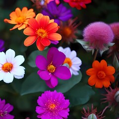 pink and yellow flowers