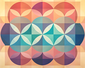 Peaceful Shapes, abstract background with simple geometric forms