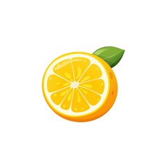 A lemon flat design 2D isolate transparent white background