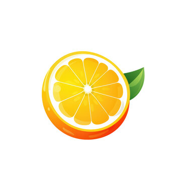 A lemon flat design 2D isolate transparent white background