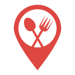 fork and spoon pin restaurant logo