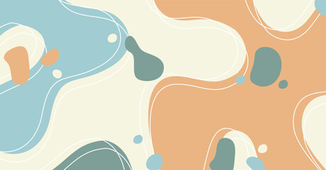 Abstract background various shapes and doodle objects pastel color