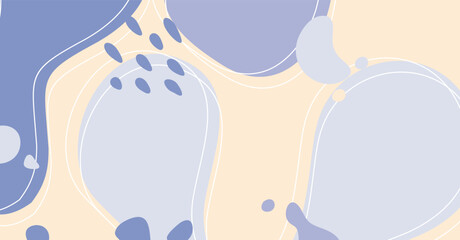 Abstract background various shapes and doodle objects pastel color