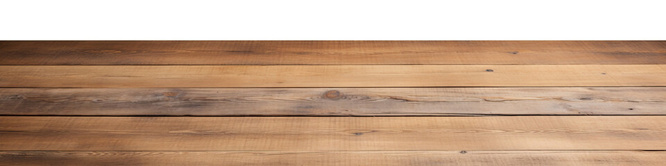 Brown empty wooden table, cut out - stock png.