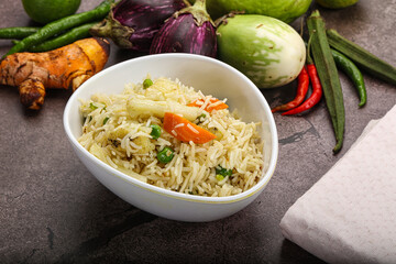 Indian vegetarian pilao basmati rice