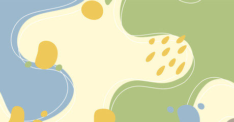 Abstract background various shapes and doodle objects pastel color