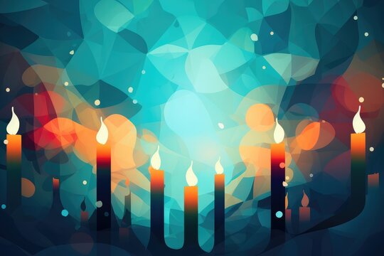 Abstract background with candles and bokeh effect. Abstract blue background with candles for candlemas or epiphany season.