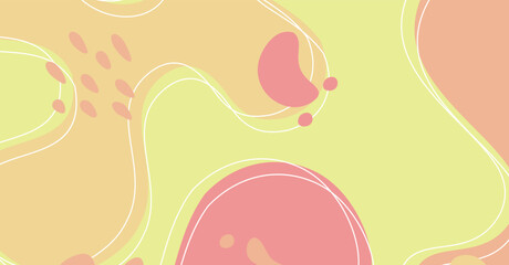 Abstract background various shapes and doodle objects pastel color