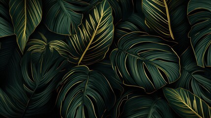 AI generated illustration of a vibrant green background with lush foliage