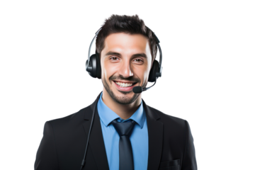 Nature of work as a call center officer Isolated on transparent background, PNG file.