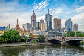 Naklejka premium Melbourne city business district (CBD), Australia