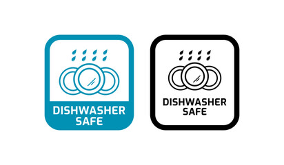 Dishwasher safe icon logo vector template. Suitable for information and product label