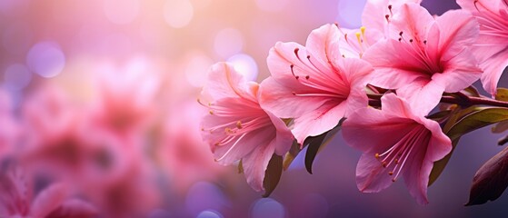light pink flowers Valentine's Day concept The beauty of pink flowers Conveys love. Generative AI
